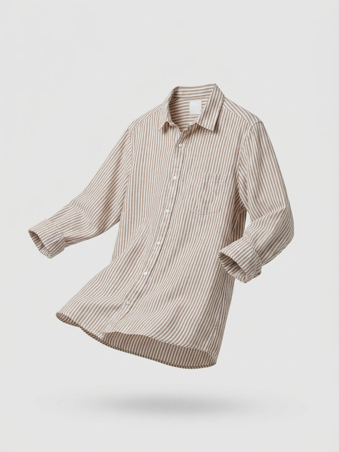 Men Shirt Stripe Brown Regular Fit