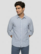 Men Shirt Stripe Blue Regular Fit
