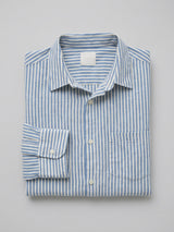 Men Shirt Stripe Blue Regular Fit
