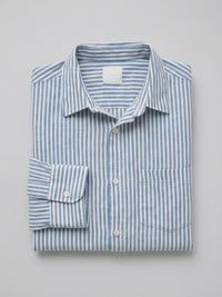 Men Shirt Stripe Blue Regular Fit