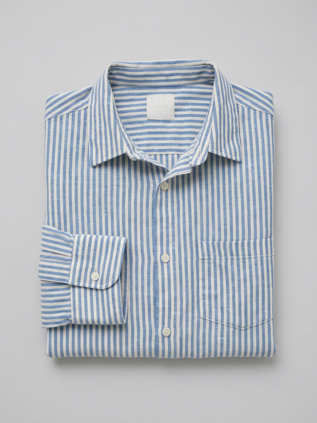 Men Shirt Stripe Blue Regular Fit