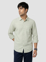 Men Shirt Stripe Green Regular Fit