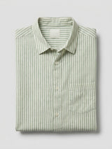 Men Shirt Stripe Green Regular Fit