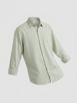 Men Shirt Stripe Green Regular Fit