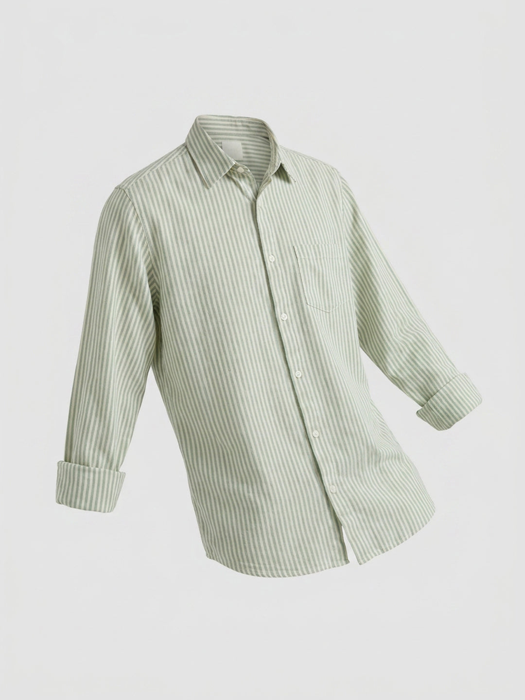 Men Shirt Stripe Green Regular Fit
