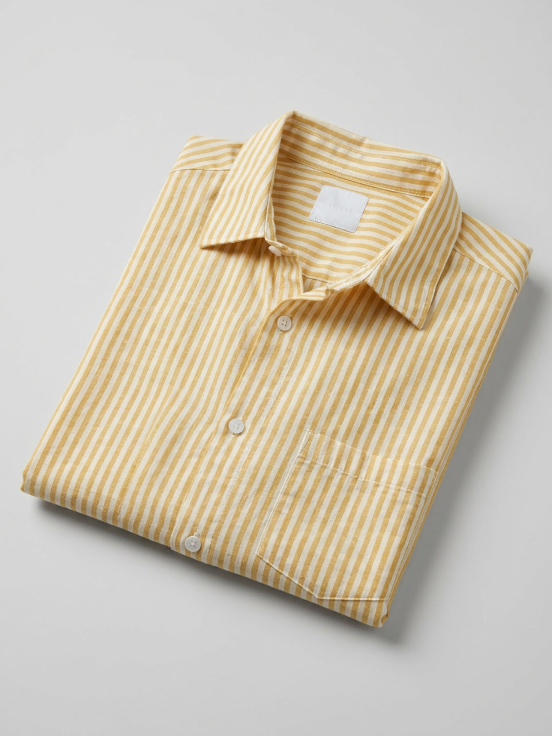 Men Shirt Stripe Yellow Regular Fit