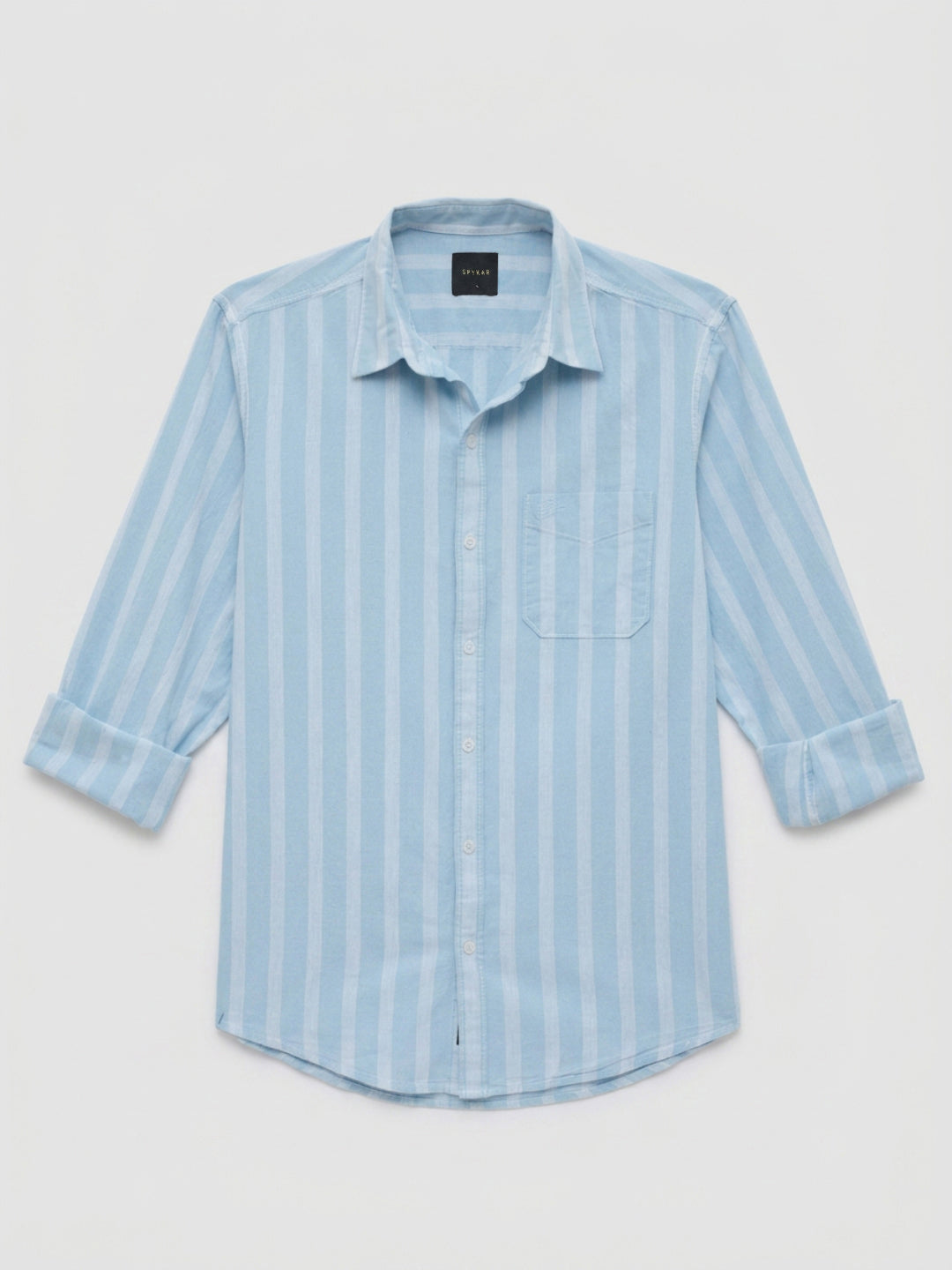 Men Shirt Stripe Blue Regular Fit
