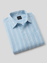 Men Shirt Stripe Blue Regular Fit