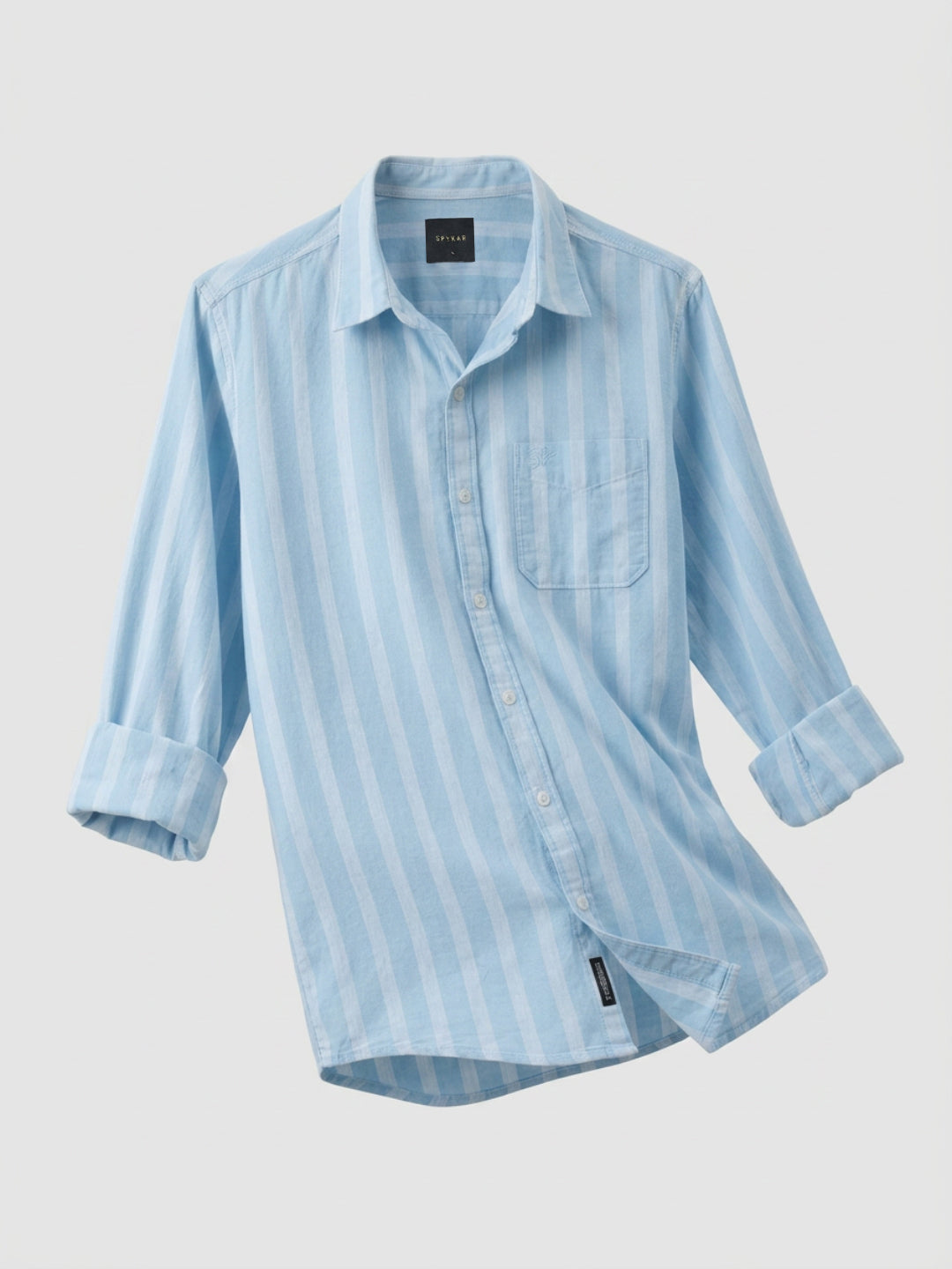 Men Shirt Stripe Blue Regular Fit