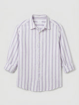 Men Shirt Stripe Lilac Regular Fit