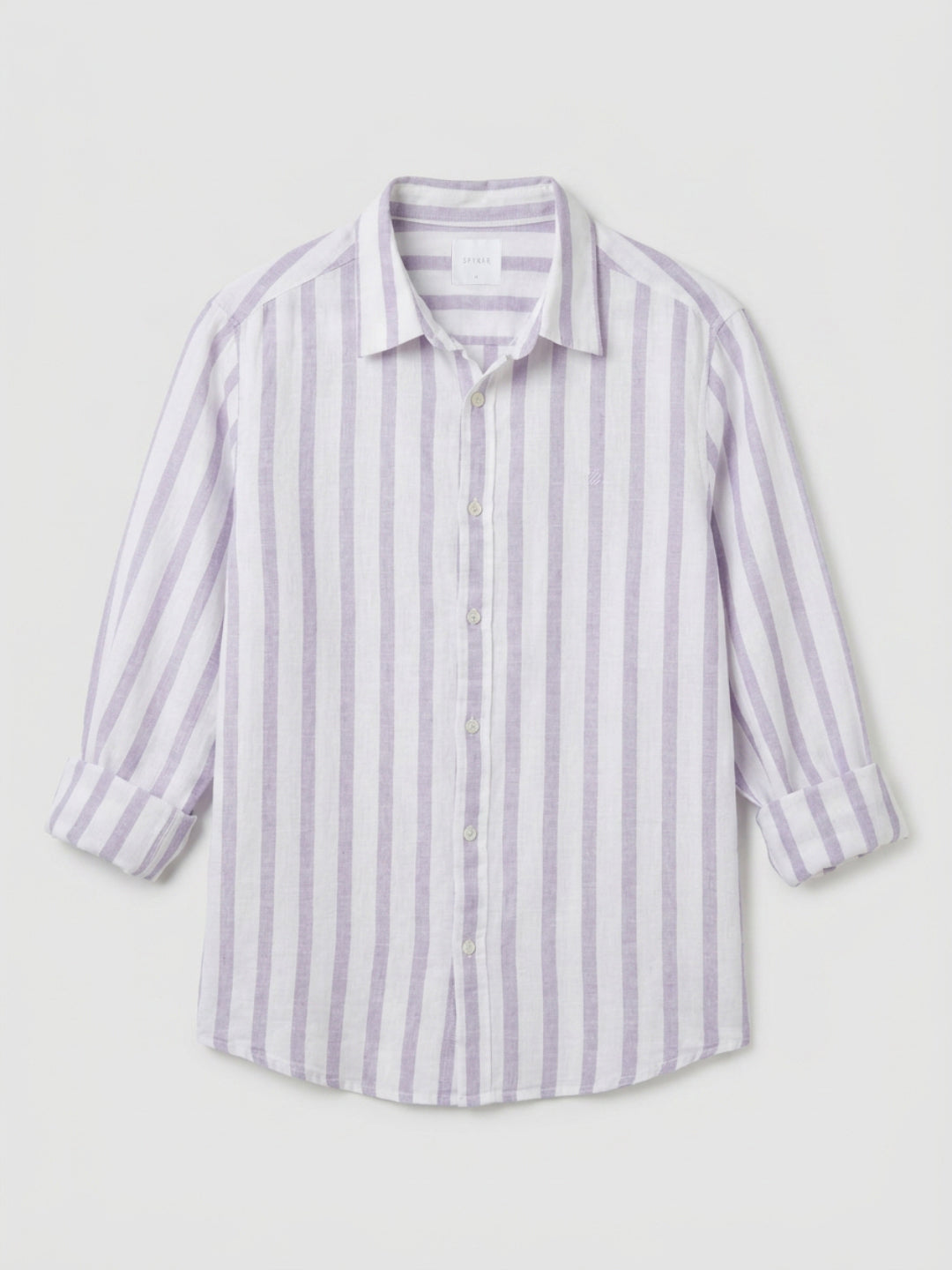 Men Shirt Stripe Lilac Regular Fit