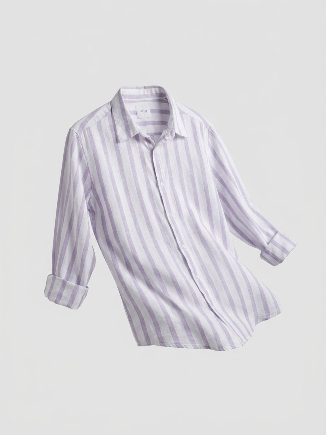Men Shirt Stripe Lilac Regular Fit