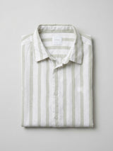 Men Shirt Stripe Green Regular Fit