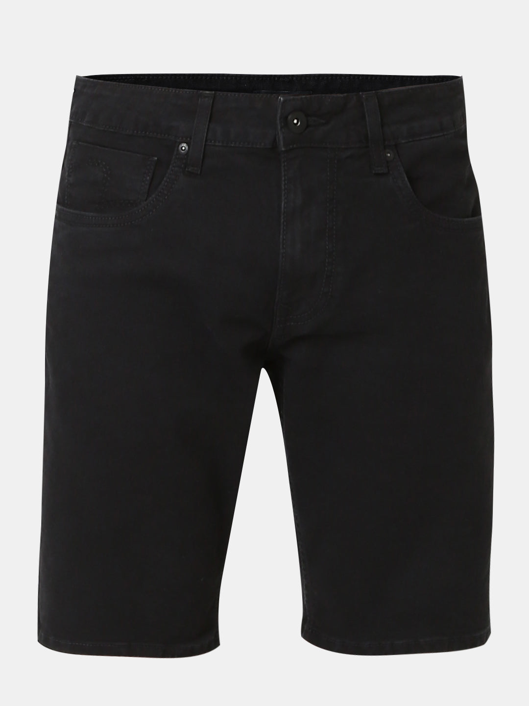 Spykar Black Regular Fit Cotton Shorts Men