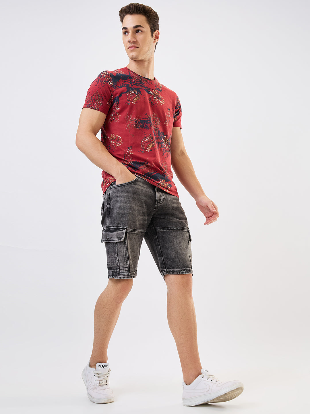 Spykar Black Regular Fit Shorts For Men