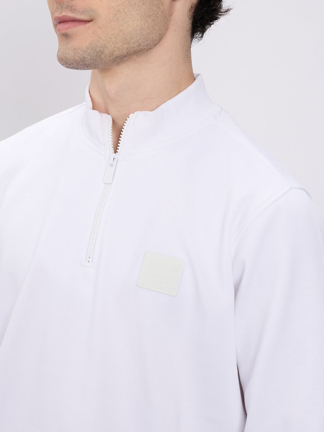 Spykar White Regular Fit Casual Sweatshirts For Men