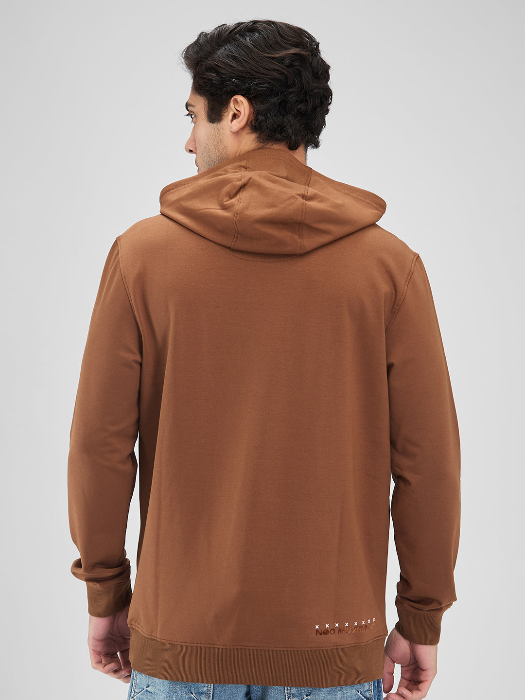 Spykar Men Solid Brown Regular Fit Full Sleeves Sweatshirt