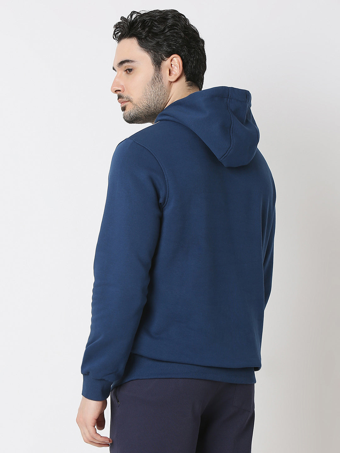 Spykar Indigo Blue Cotton Poly Regular Fit Sweatshirt For Men