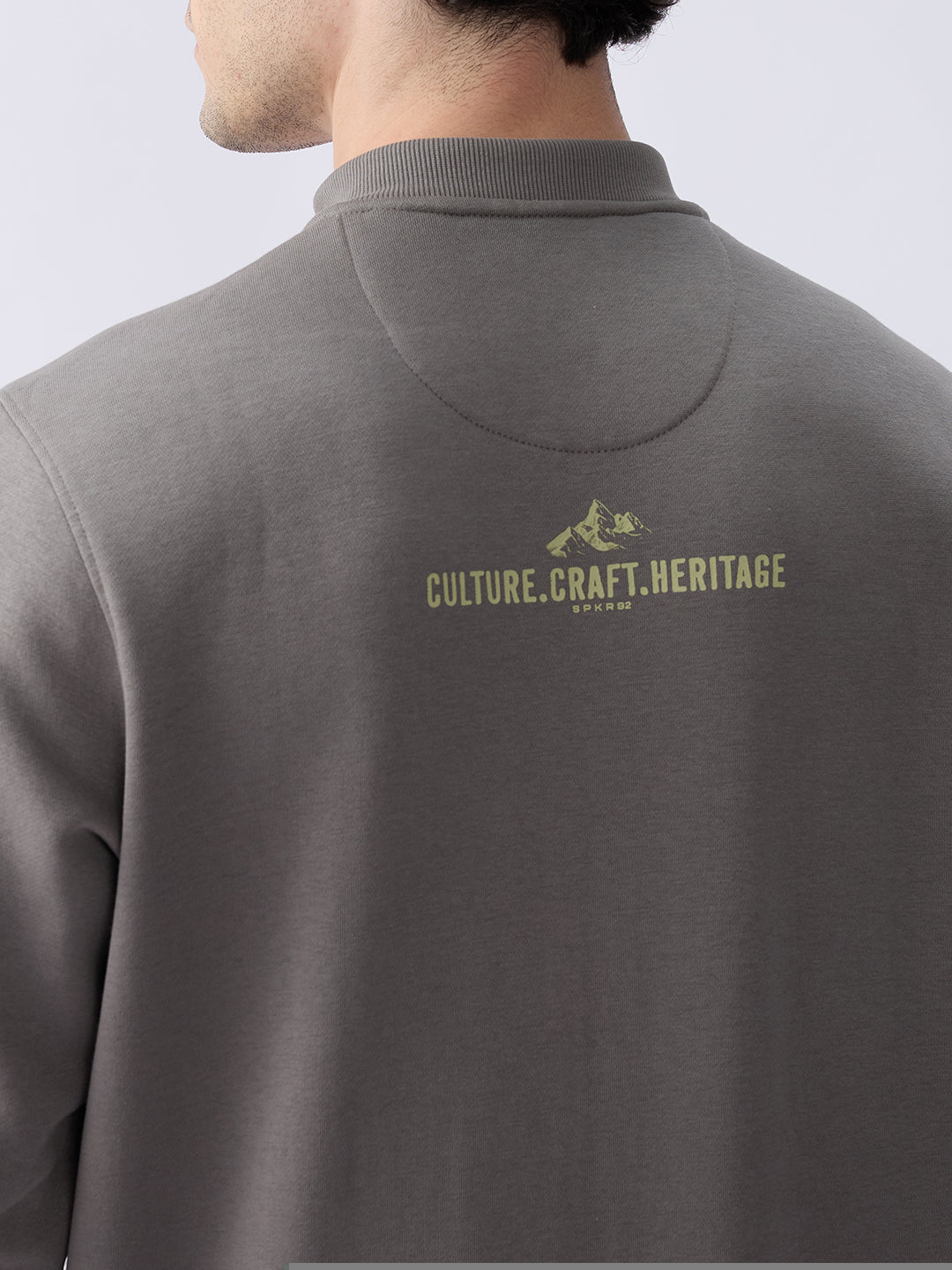 Spykar Cement Grey Regular Fit Casual Sweatshirts For Men
