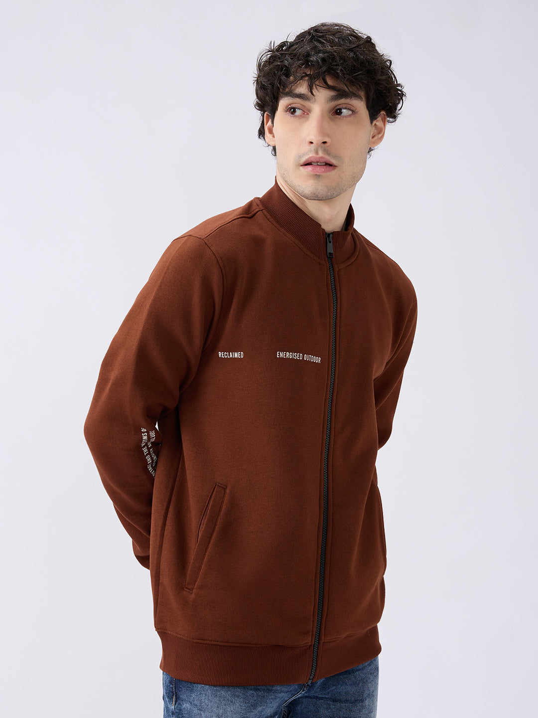 Spykar Friar Brown Regular Fit Casual Sweatshirts For Men