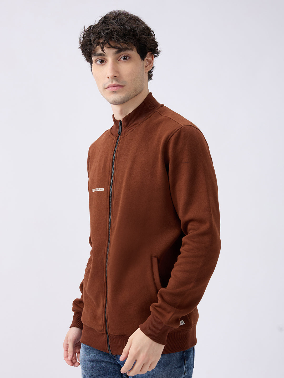 Spykar Friar Brown Regular Fit Casual Sweatshirts For Men