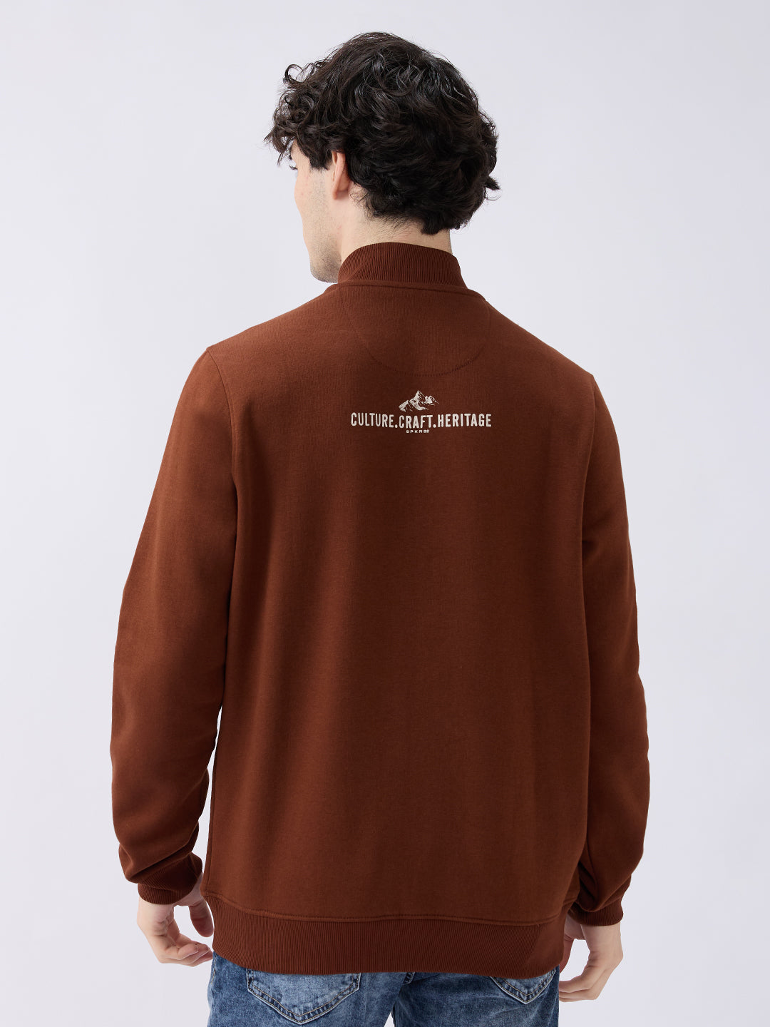 Spykar Friar Brown Regular Fit Casual Sweatshirts For Men