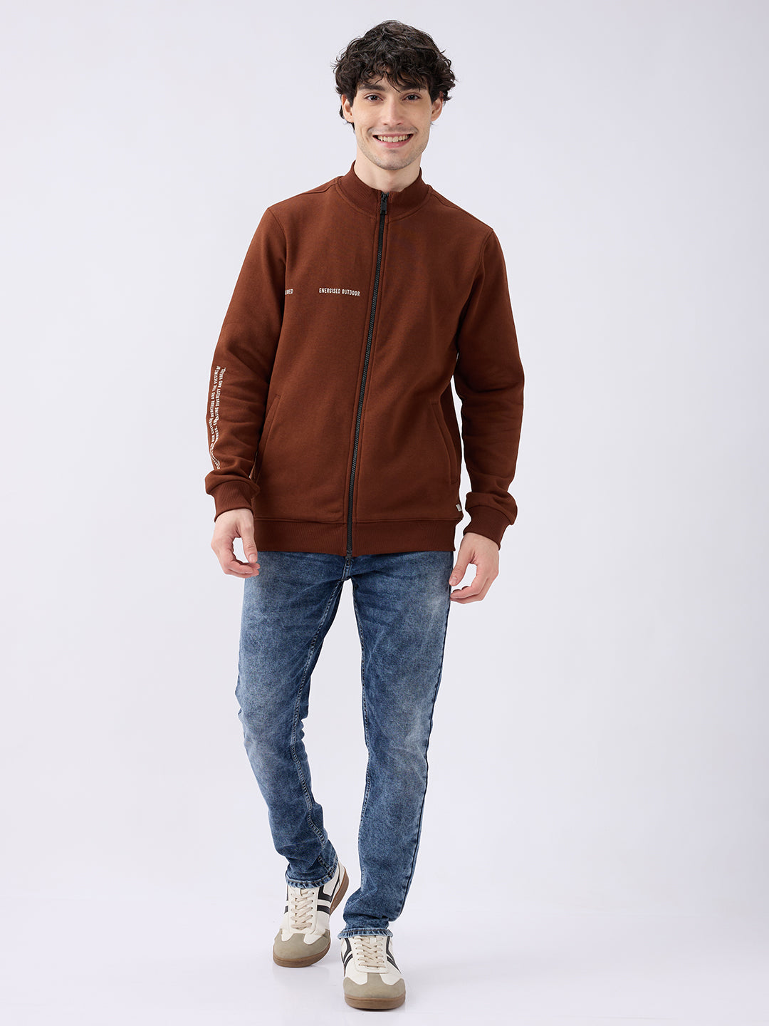 Spykar Friar Brown Regular Fit Casual Sweatshirts For Men