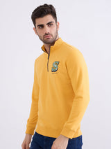 Men Sweatshirt Yellow Regular Fit