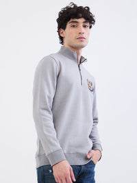 Men Sweatshirt Grey Regular Fit