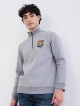 Men Sweatshirt Grey Regular Fit