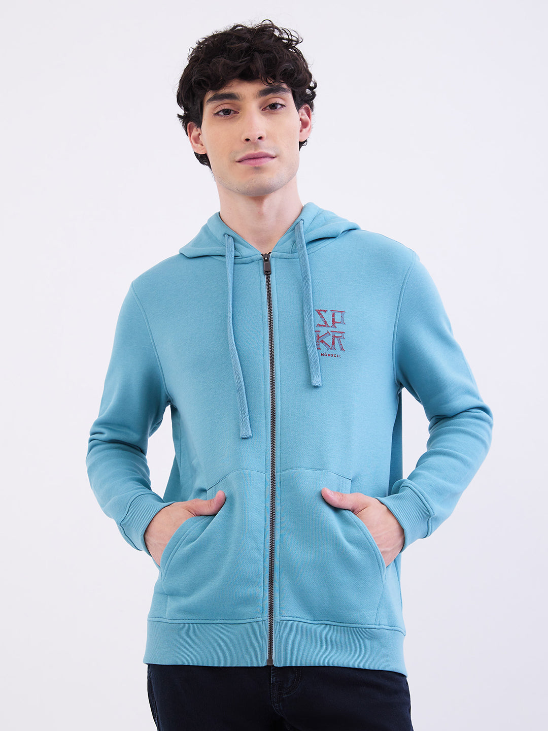 Spykar Cameo Blue Regular Fit Casual Sweatshirts For Men
