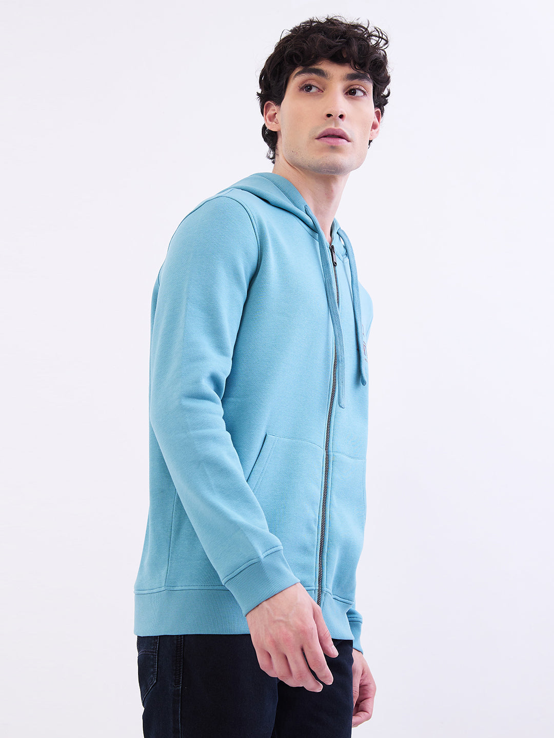 Spykar Cameo Blue Regular Fit Casual Sweatshirts For Men