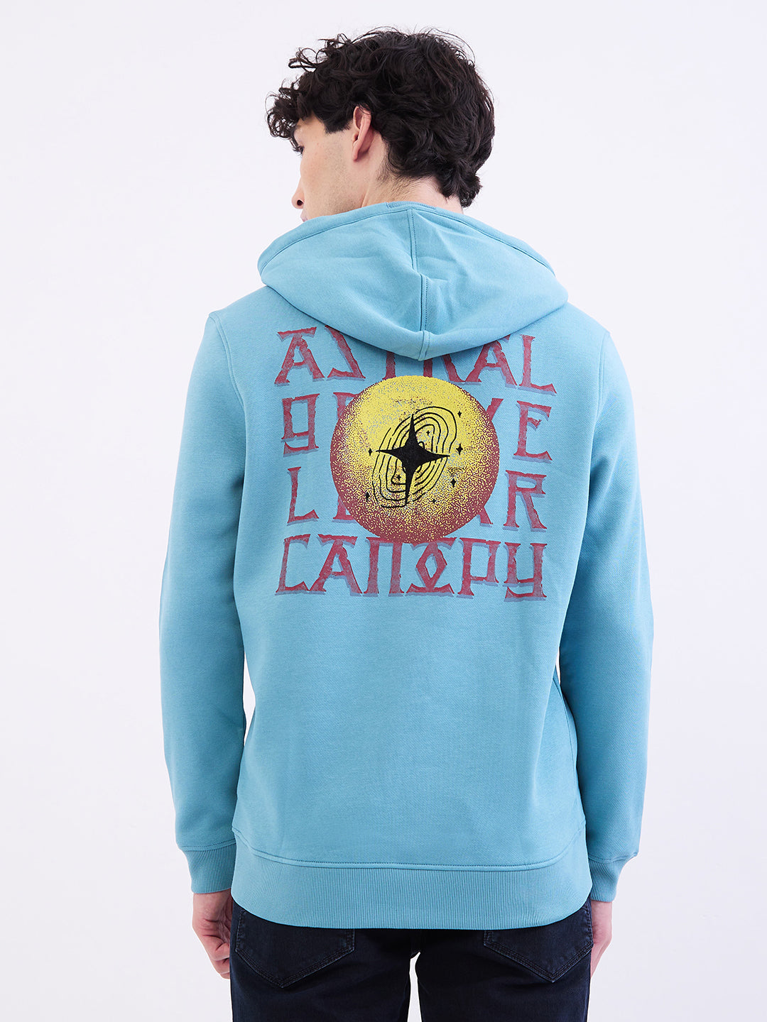 Spykar Cameo Blue Regular Fit Casual Sweatshirts For Men