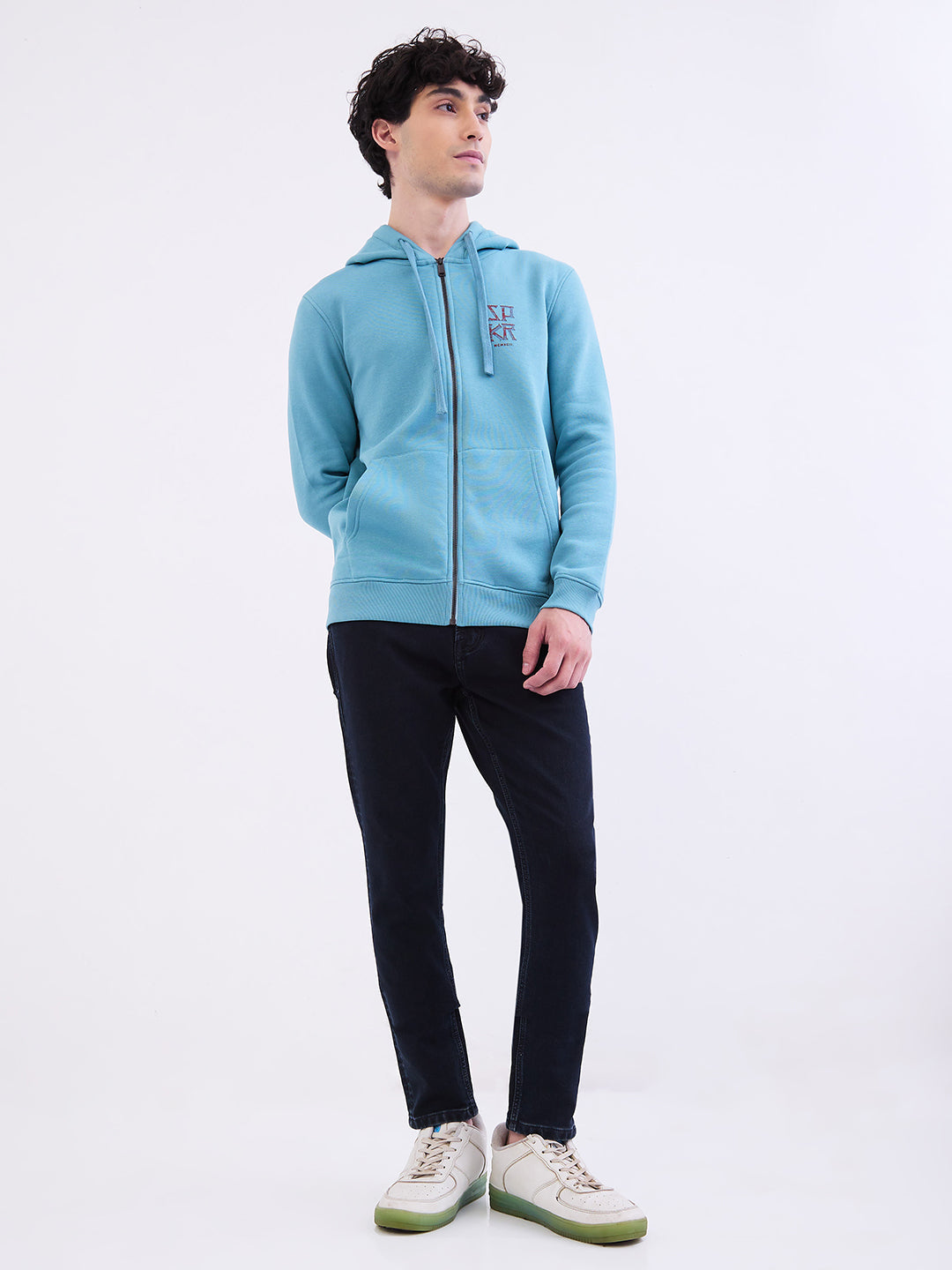Spykar Cameo Blue Regular Fit Casual Sweatshirts For Men