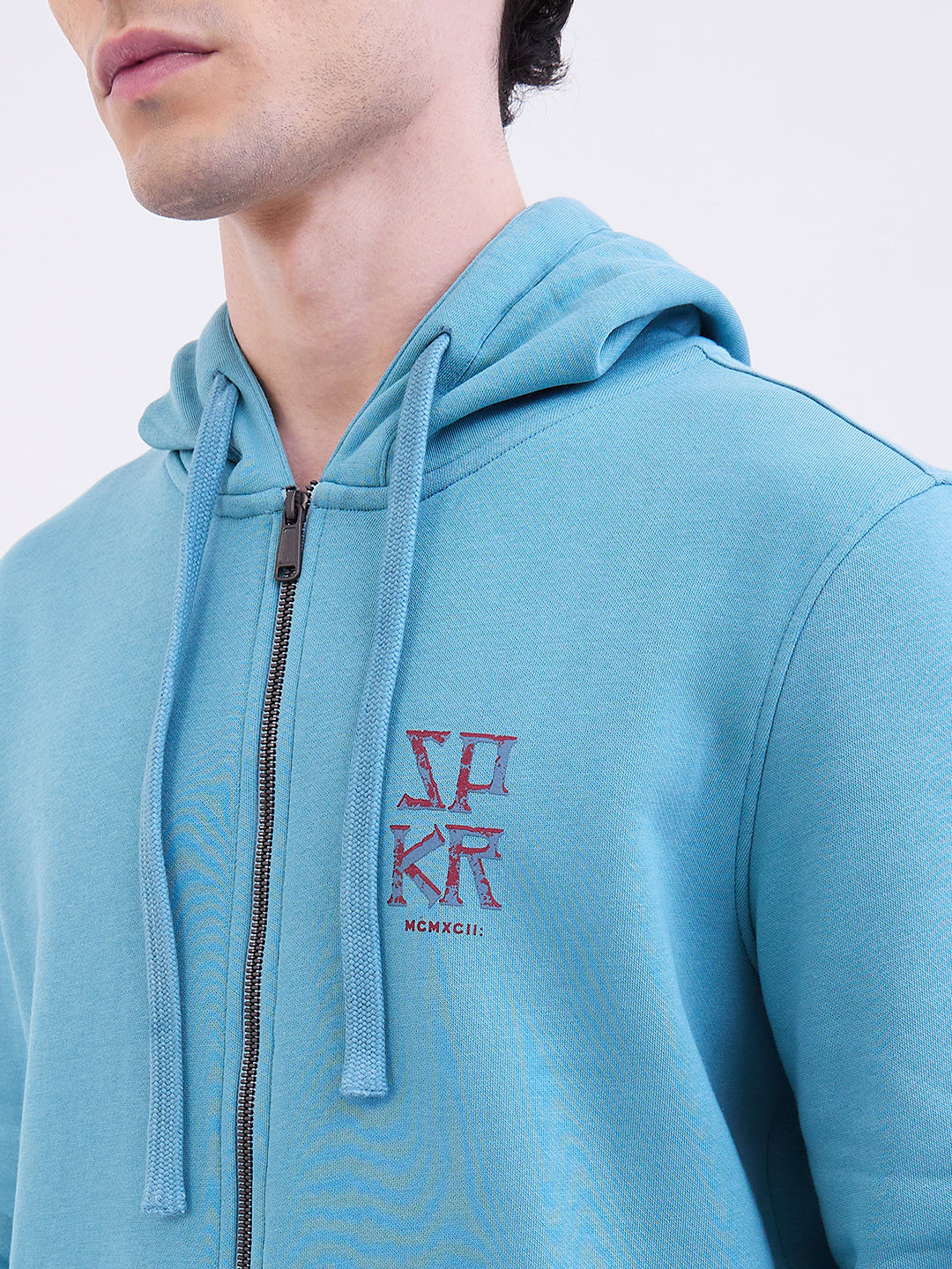 Spykar Cameo Blue Regular Fit Casual Sweatshirts For Men