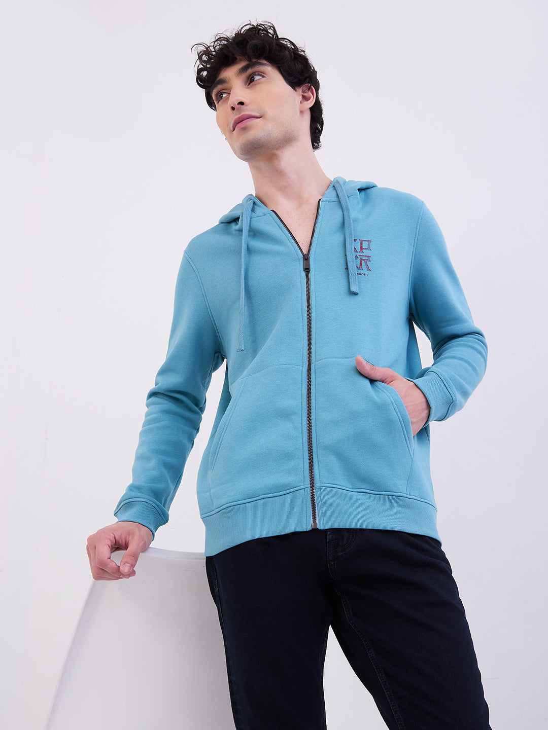 Spykar Cameo Blue Regular Fit Casual Sweatshirts For Men