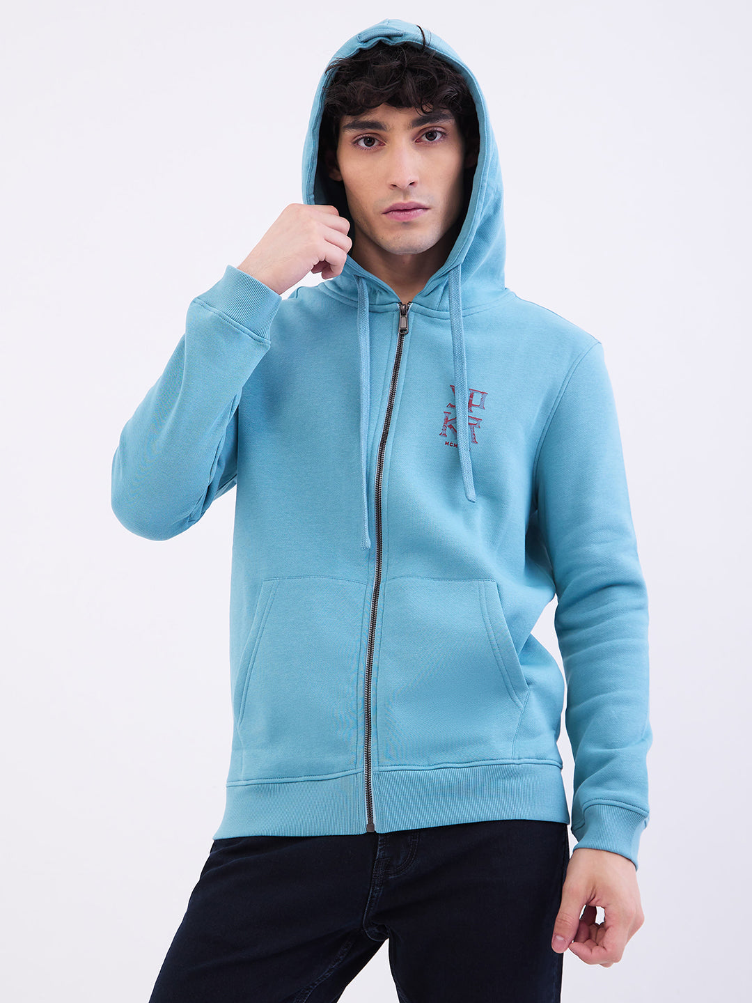 Spykar Cameo Blue Regular Fit Casual Sweatshirts For Men