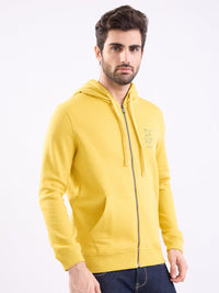 Men Sweatshirt Yellow Regular Fit