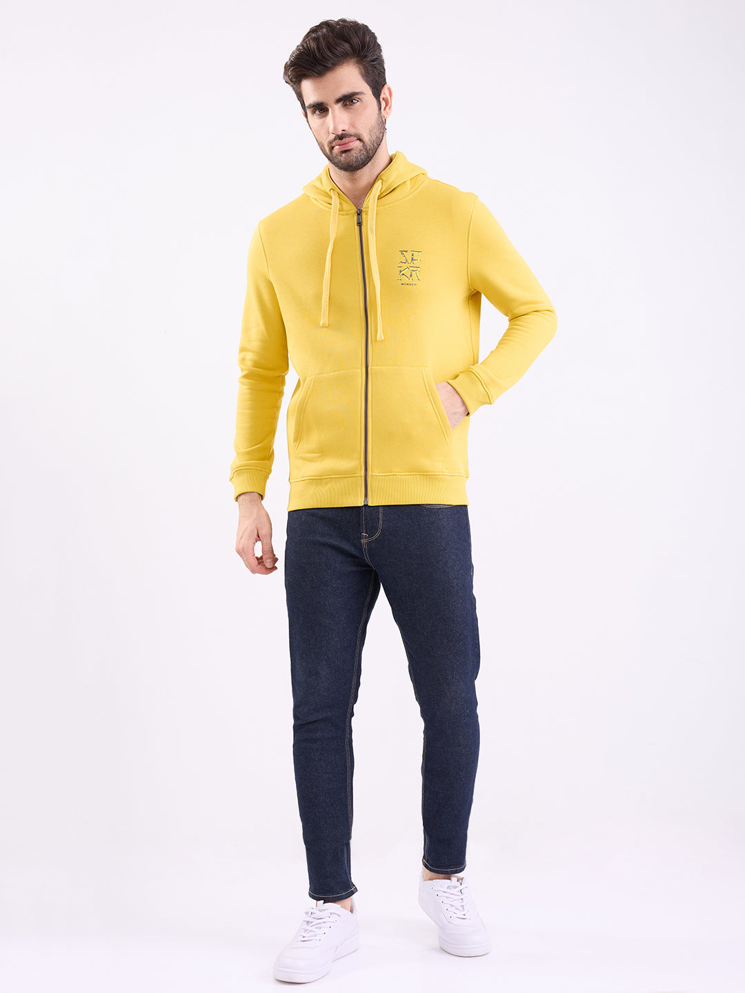 Spykar Sulphur Yellow Regular Fit Casual Sweatshirts For Men