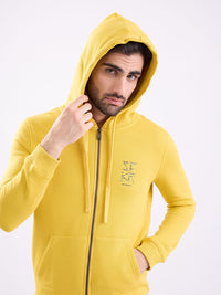 Men Sweatshirt Yellow Regular Fit