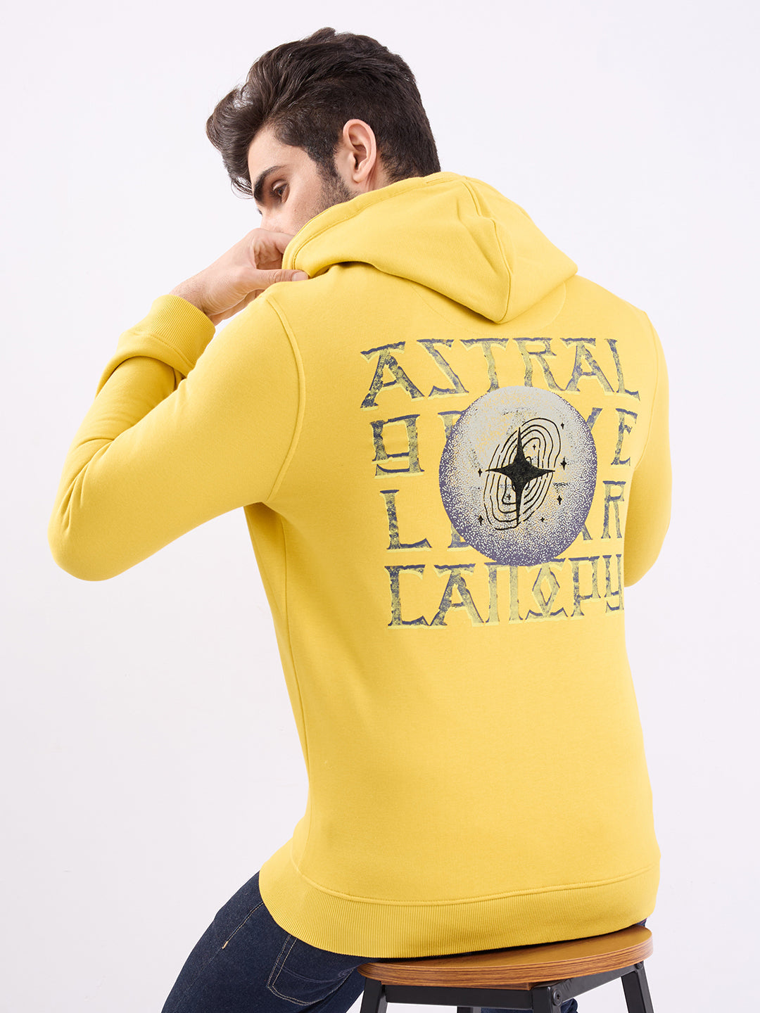 Spykar Sulphur Yellow Regular Fit Casual Sweatshirts For Men