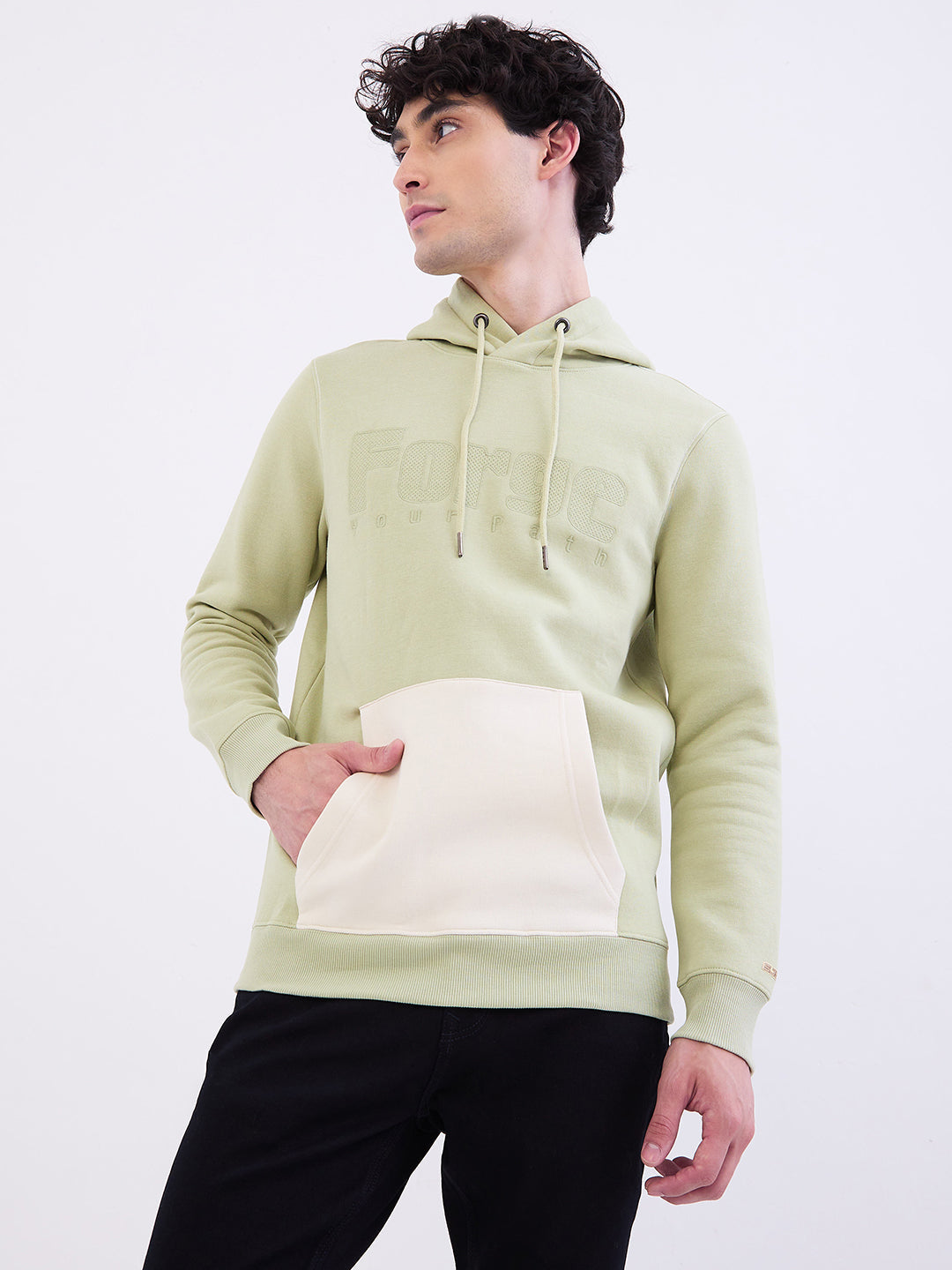 Spykar Lint Green Regular Fit Casual Sweatshirts For Men