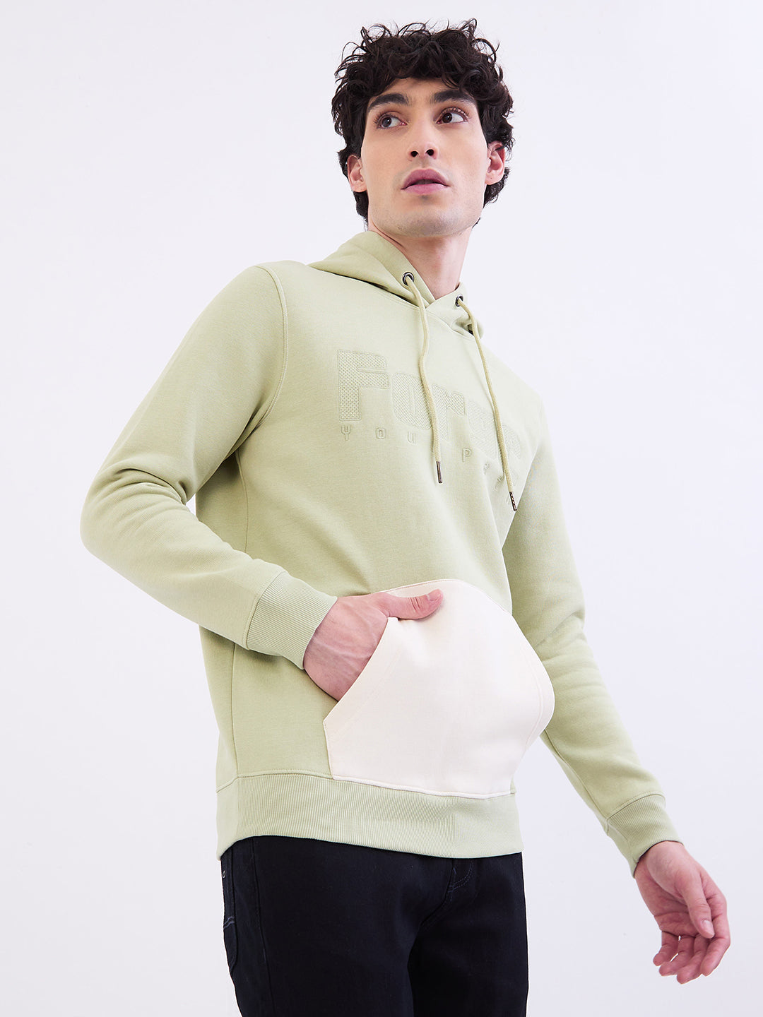 Spykar Lint Green Regular Fit Casual Sweatshirts For Men