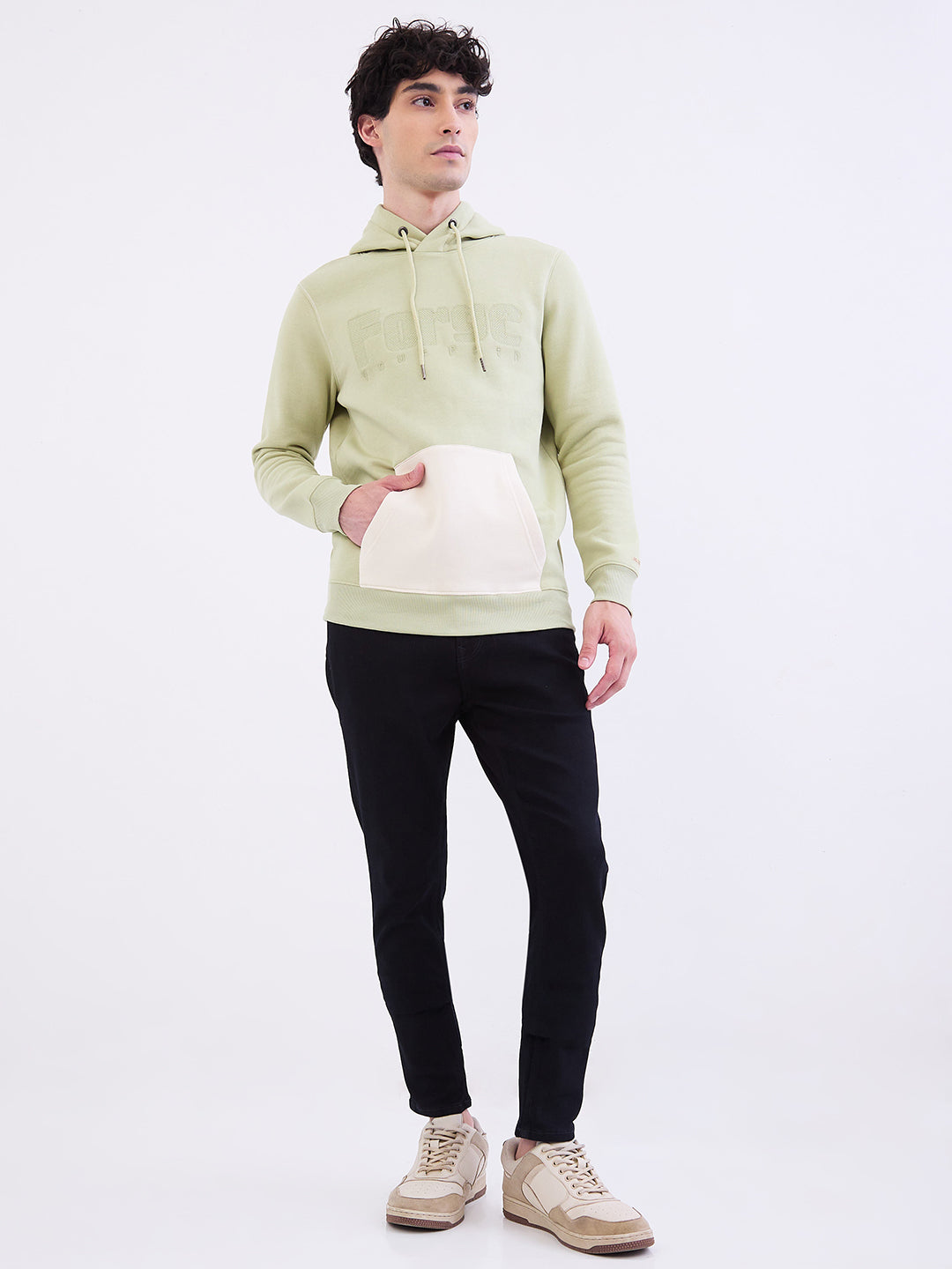 Spykar Lint Green Regular Fit Casual Sweatshirts For Men