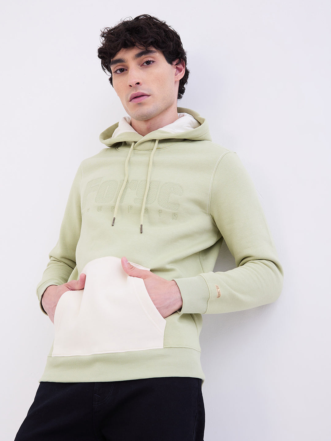Spykar Lint Green Regular Fit Casual Sweatshirts For Men