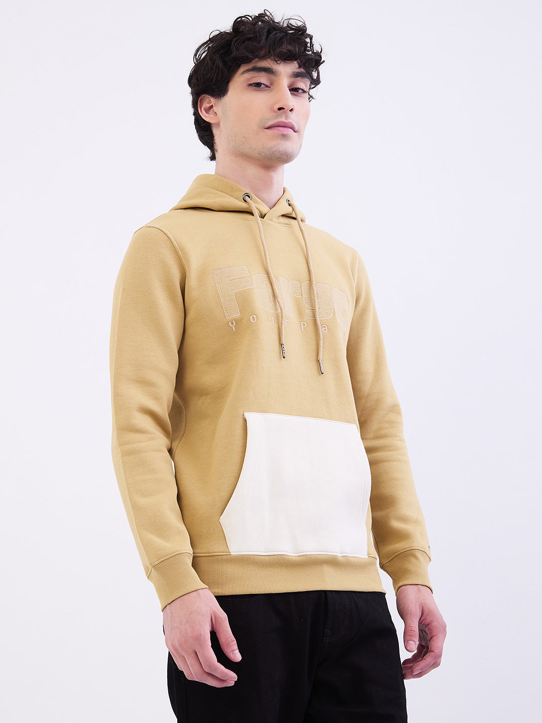 Men Sweatshirt Beige Regular Fit