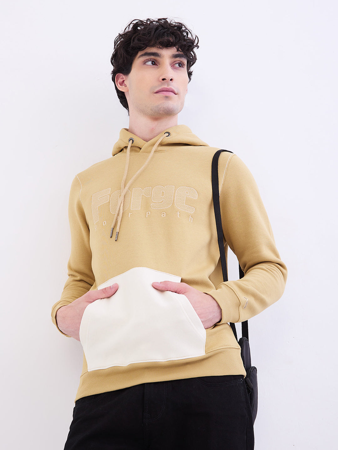 Men Sweatshirt Beige Regular Fit