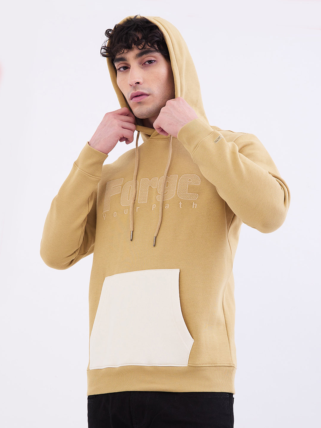 Men Sweatshirt Beige Regular Fit