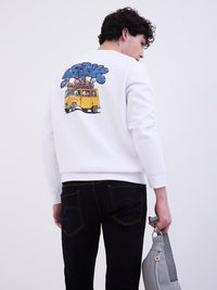 Men Sweatshirt White Comfort Fit