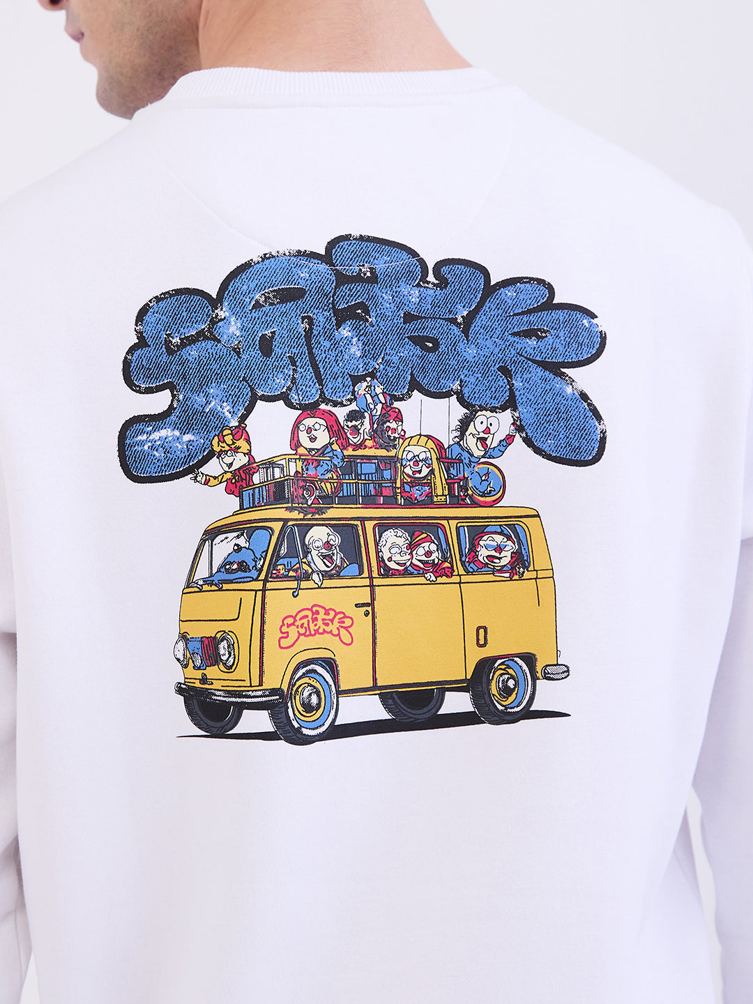 Spykar White Comfort Fit Casual Sweatshirts For Men